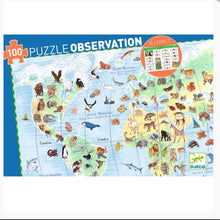 Load image into Gallery viewer, World animals 100 piece observation puzzle &amp; booklet