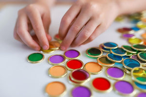 Metal rimmed counting chips