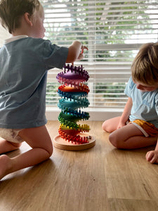 Spiral racing ball tower